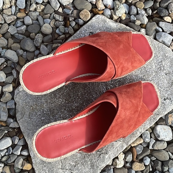 Vince Gaelan Suede Espadrille Wedge Slide Sandals - Picture 4 of 12